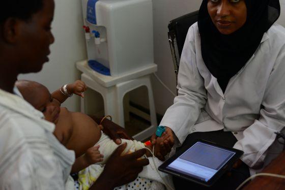 Nurse doing rapid testing